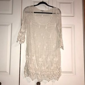 Crochet 3/4 length sleeve dress